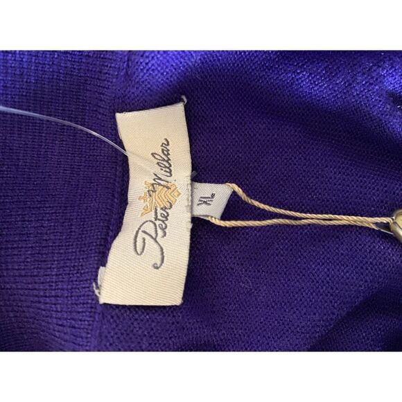 Peter Millar VTG Purple Silk Wool Cashmere Polo Sweater XL NWT Collar Button - Picture 12 of 14